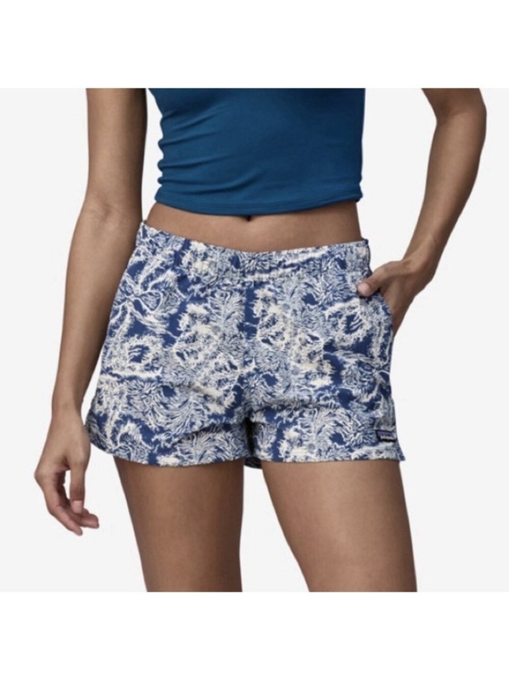 Patagonia Barely Baggies Shorts Size Medium Crash Endless Blue 57044 Surf Nylon